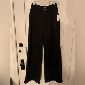 Anthropologie Pilcro, high waist wide leg trousers, black/noir